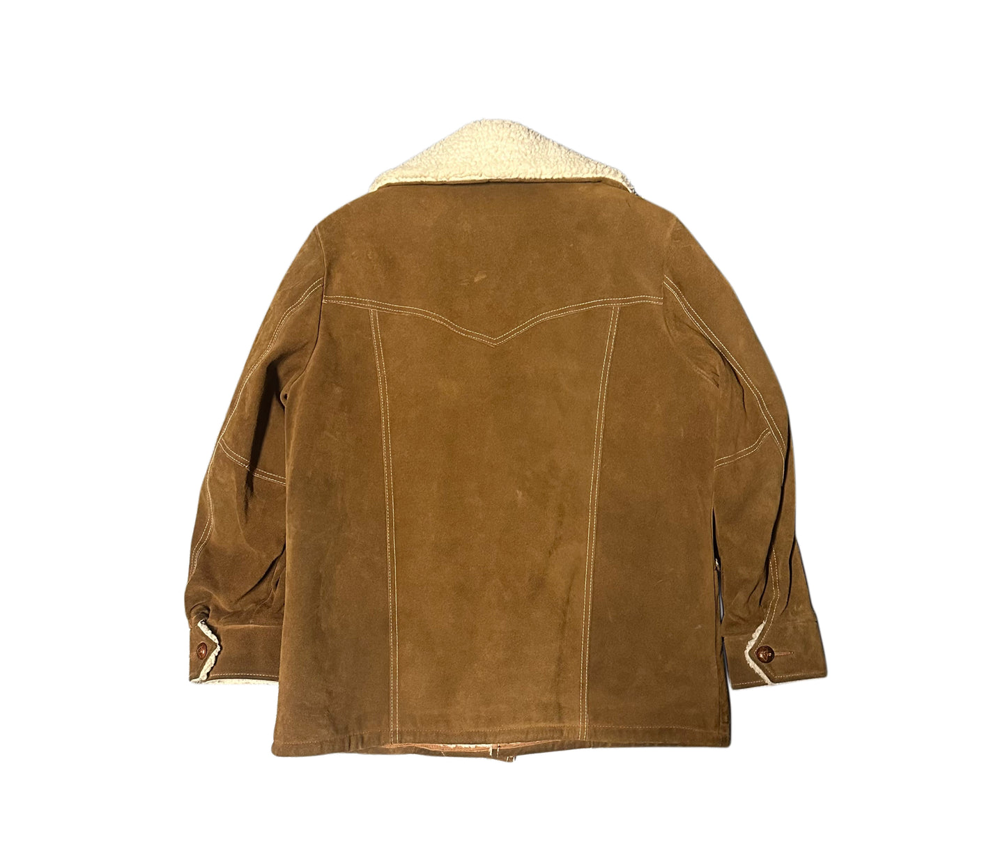 1970's Vintage Men's Quality Fashions Leather Sherpa Jacket