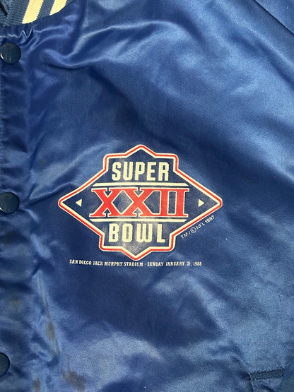 1987 Vintage Chalk Line "Super Bowl XXII" Satin Bomber Jacket