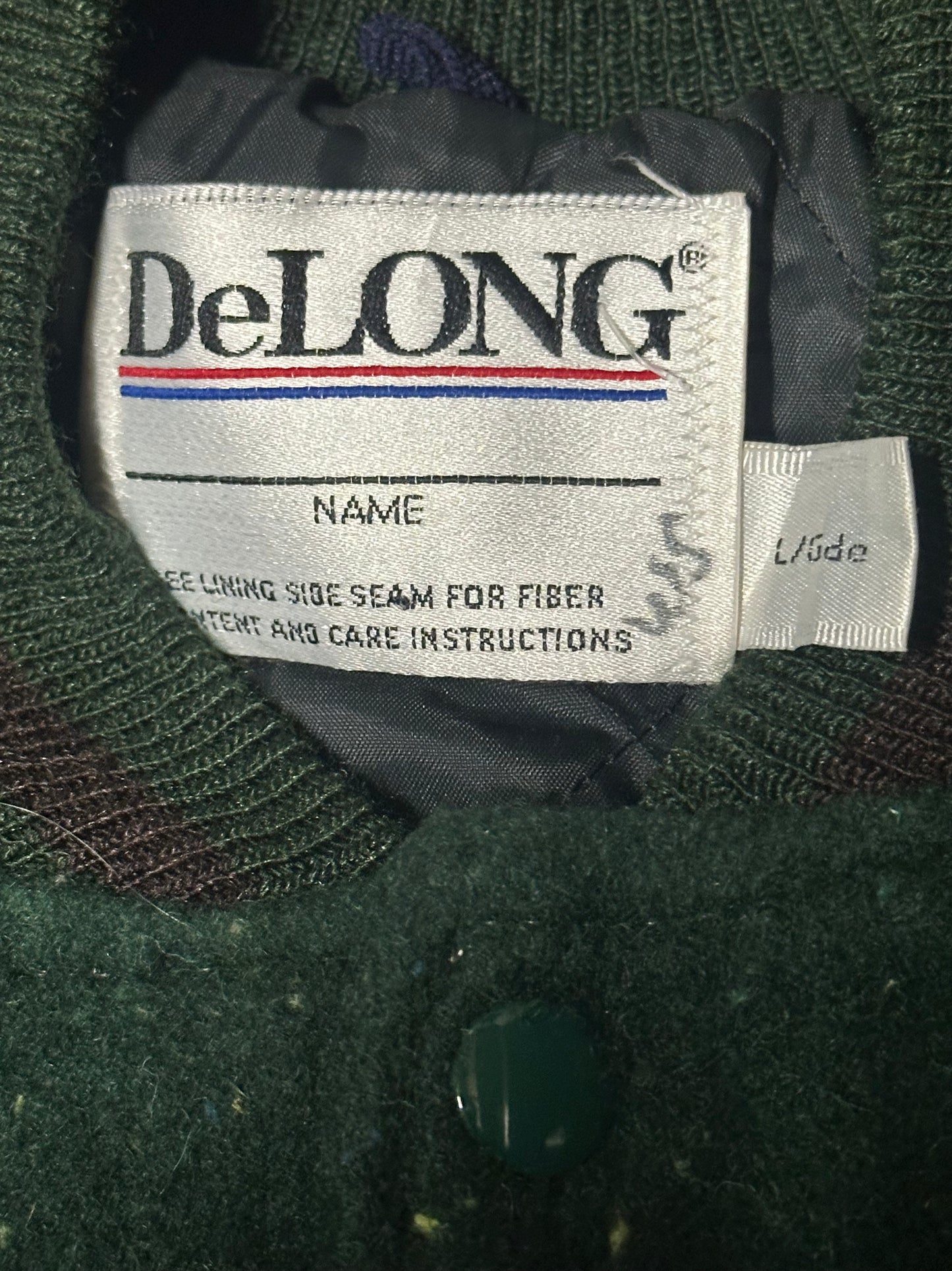 1994 Vintage DeLong Leather Varsity Jacket