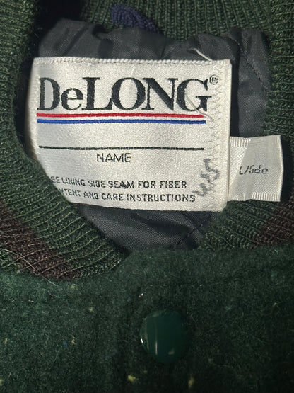 1994 Vintage DeLong Leather Varsity Jacket
