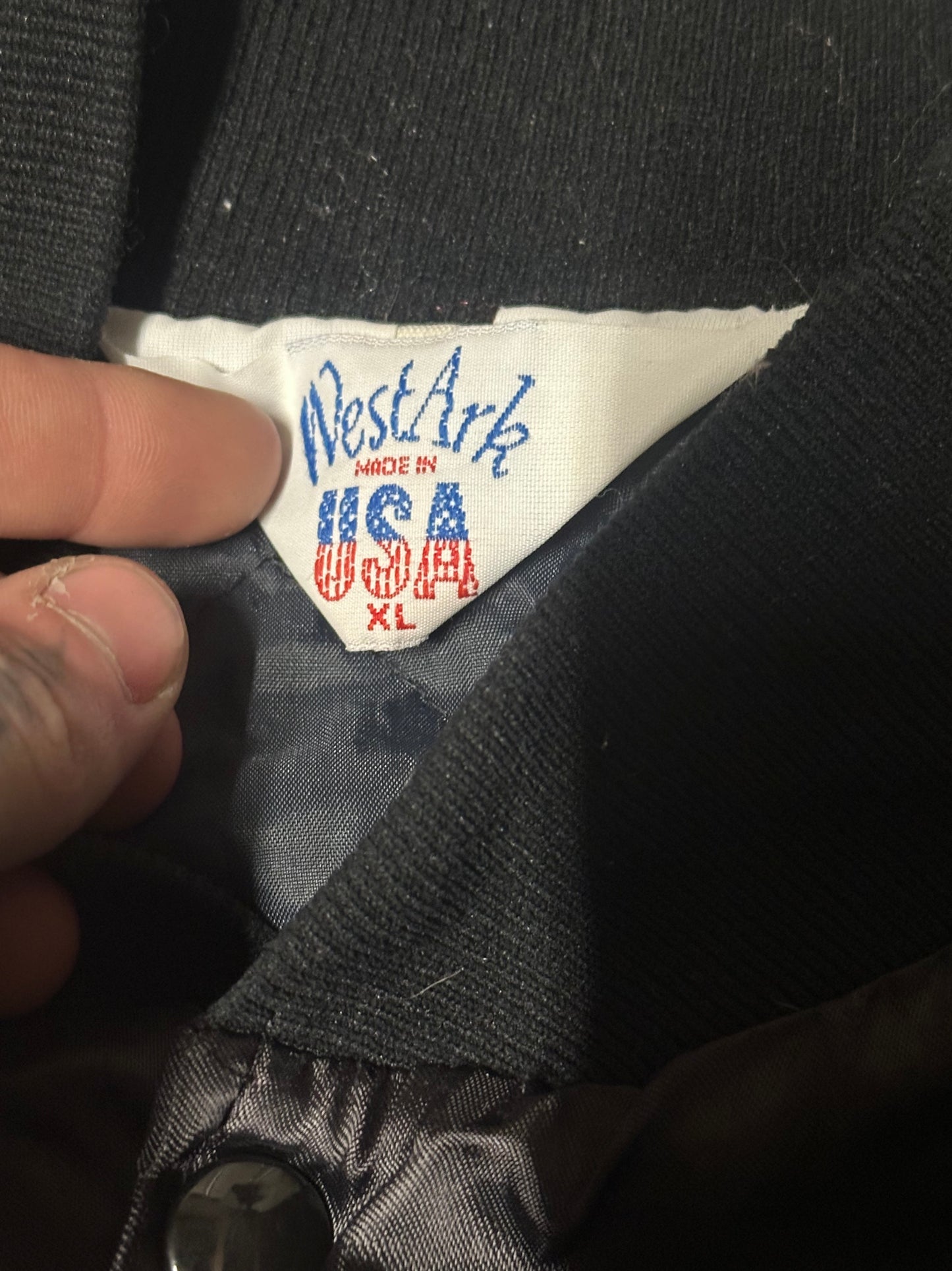 1980's Vintage West Ark Chevy "The Heartbeat Of America" Satin Bomber Jacket