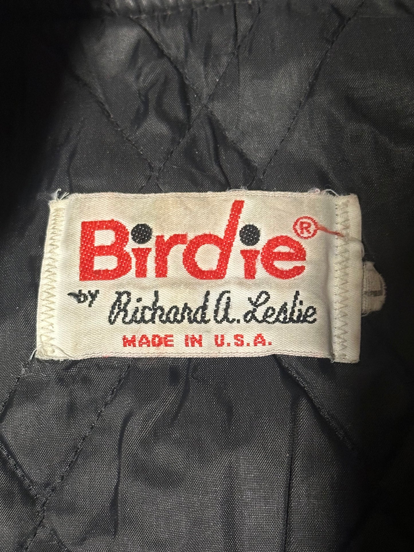 1980's Vintage Birdie by Richard A. Leslie Satin Bomber Jacket
