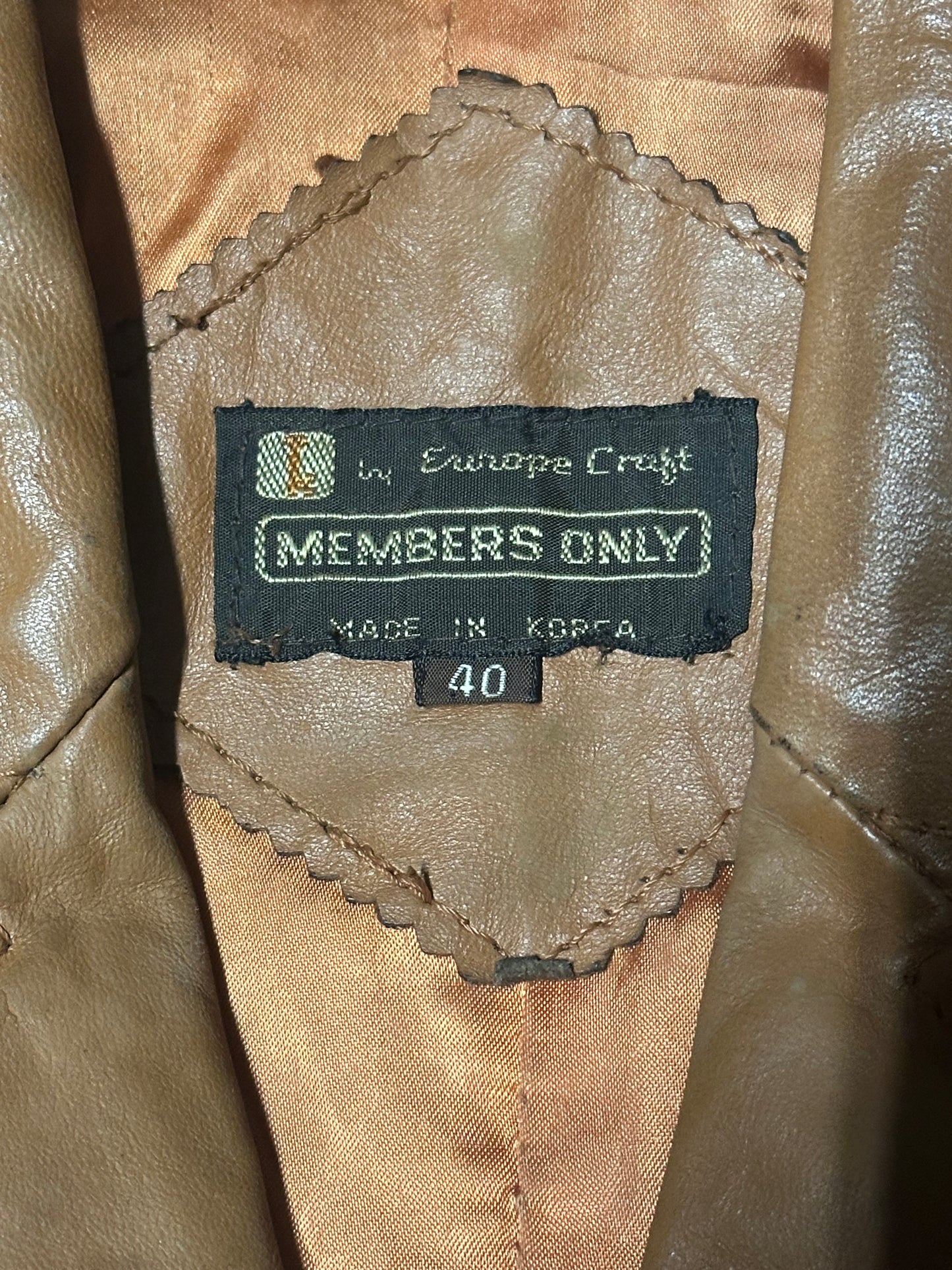 1980's Members Only Leather Jacket