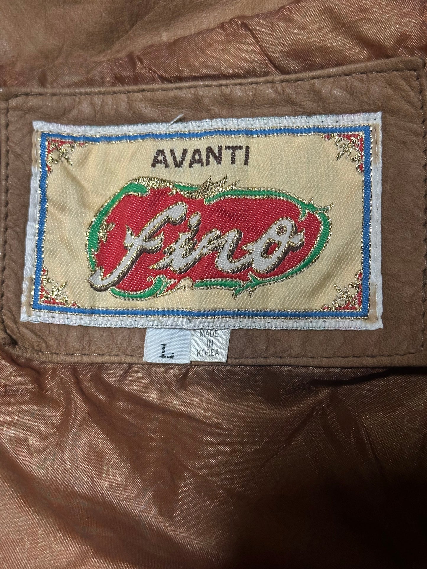 1980's Avanti Fino Leather Bomber Jacket