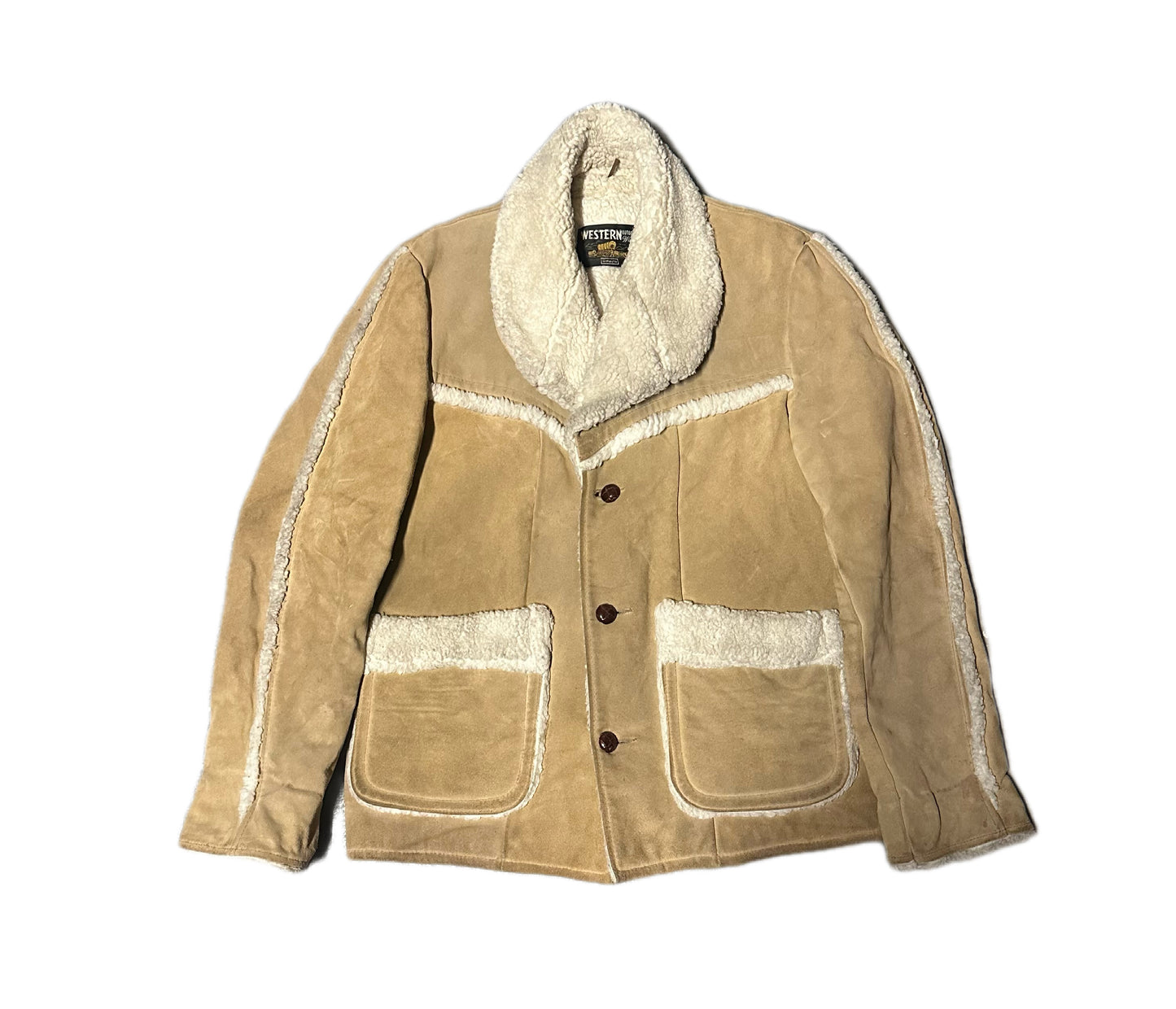 1970's Vintage Sears Leather Sherpa Jacket