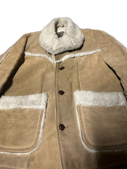 1970's Vintage Sears Leather Sherpa Jacket