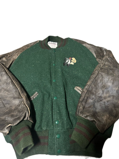1994 Vintage DeLong Leather Varsity Jacket