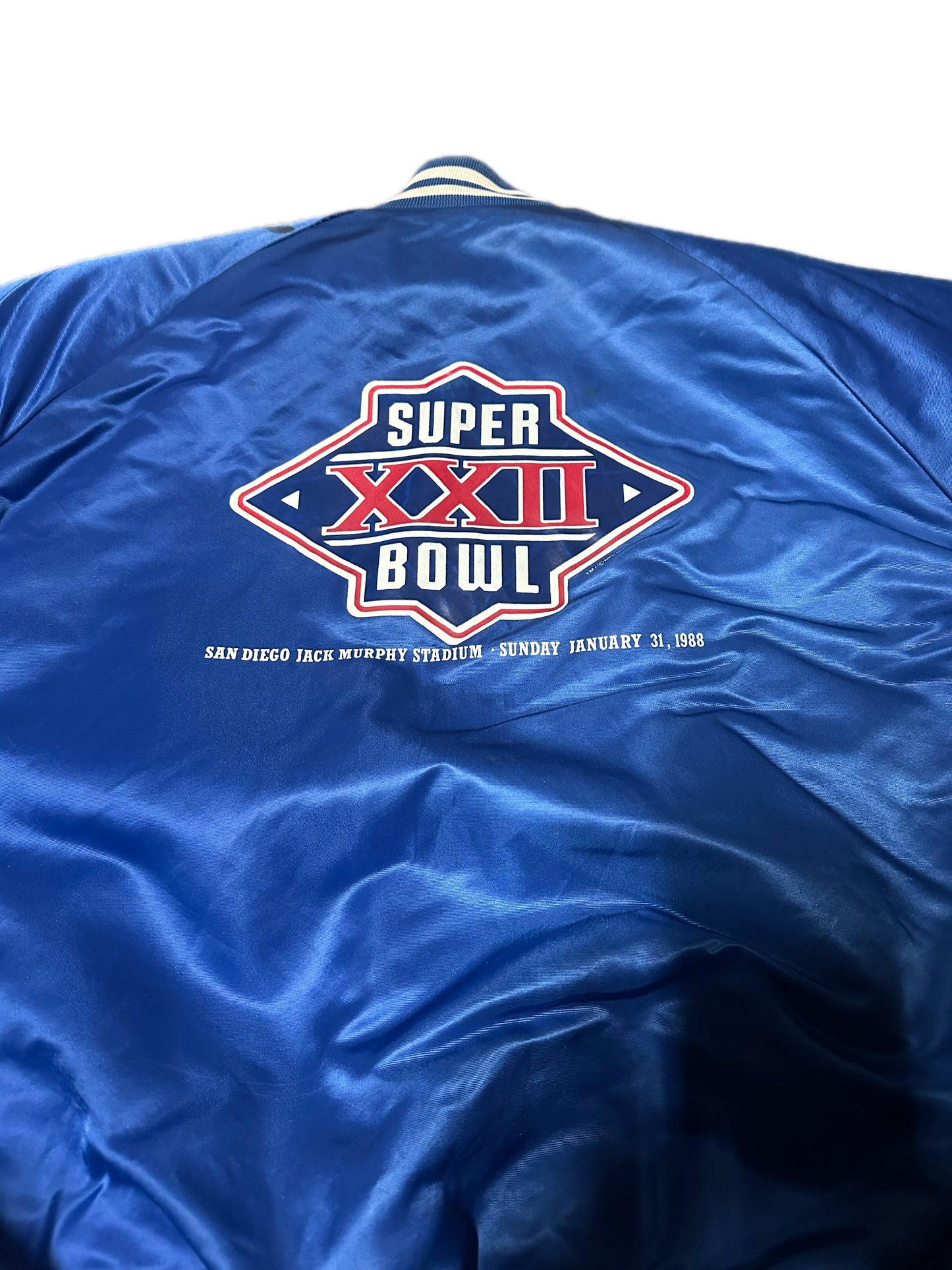 1987 Vintage Chalk Line "Super Bowl XXII" Satin Bomber Jacket