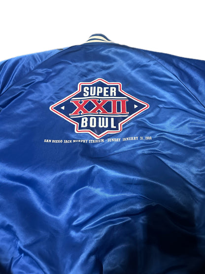 1987 Vintage Chalk Line "Super Bowl XXII" Satin Bomber Jacket