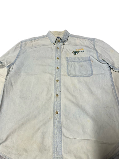 1990's Lee x Green Bay Packers Button-Up Denim Shirt