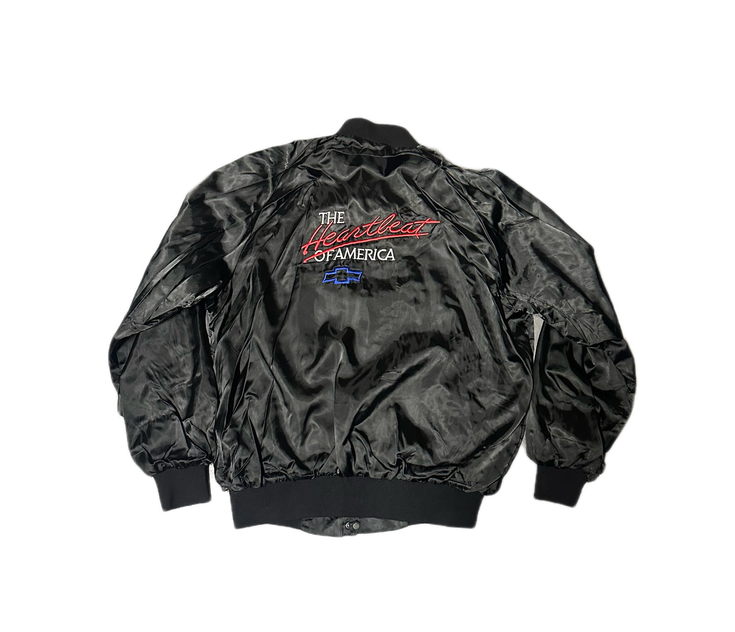 1980's West Ark Chevy "The Heartbeat Of America" Satin Bomber Jacket