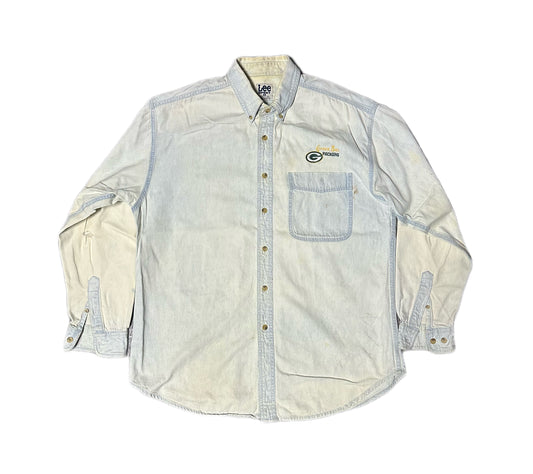 1990's Lee x Green Bay Packers Button-Up Denim Shirt