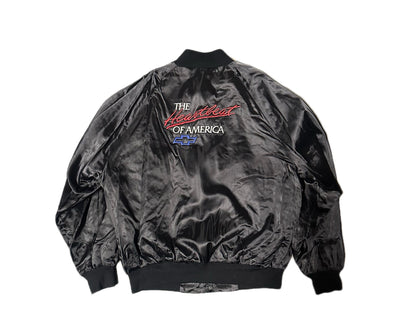 1980's Vintage West Ark Chevy "The Heartbeat Of America" Satin Bomber Jacket
