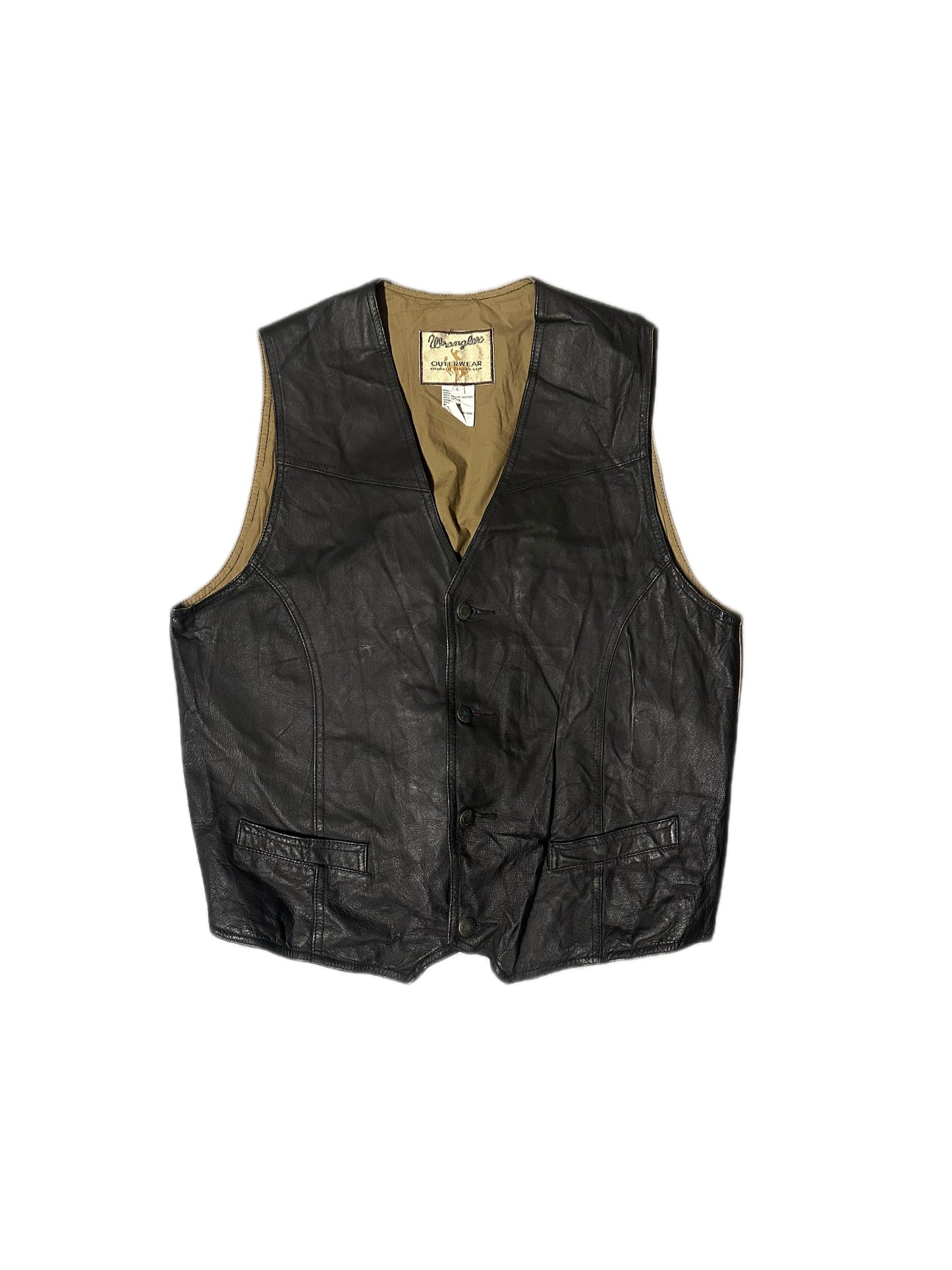 2000's Vintage Wrangler Leather Vest