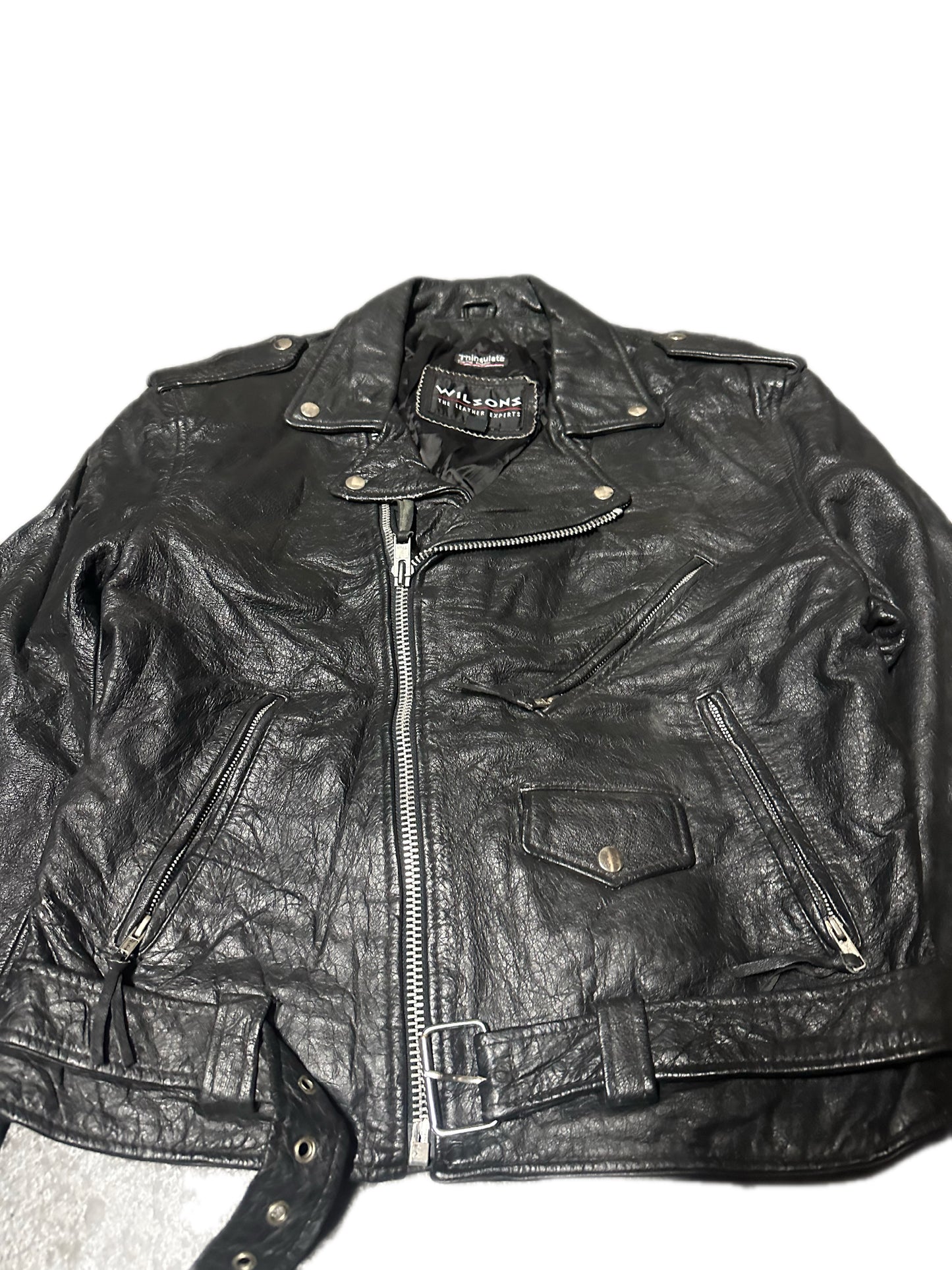 1990's Vintage Wilson's Leather Motorcycle Jacket