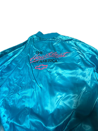 1980's Vintage West Ark Chevy "The Heartbeat Of America" Satin Bomber Jacket