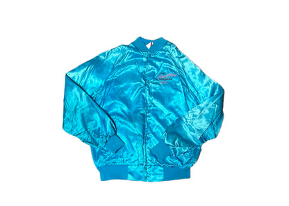 1980's Vintage West Ark Chevy "The Heartbeat Of America" Satin Bomber Jacket