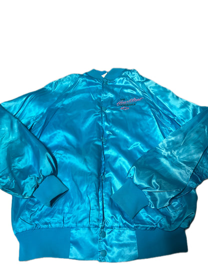 1980's Vintage West Ark Chevy "The Heartbeat Of America" Satin Bomber Jacket