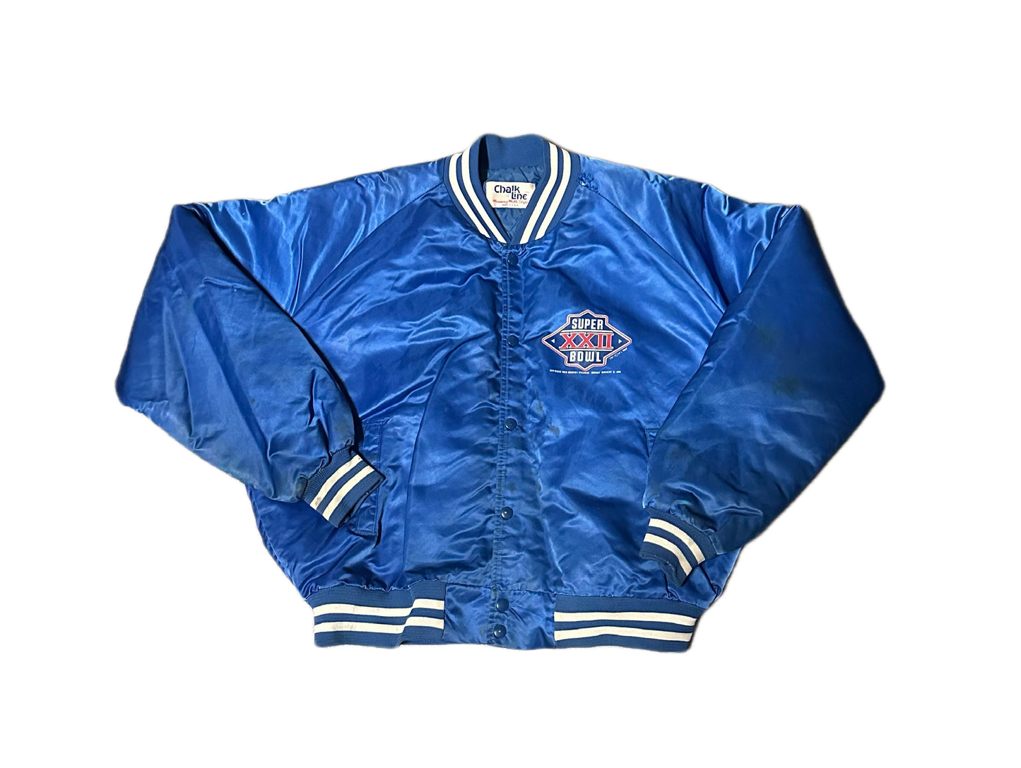 1987 Vintage Chalk Line "Super Bowl XXII" Satin Bomber Jacket